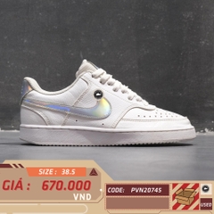 NIKE WMNS COURT VISION LOW 'WHITE' CW5596 100 SIZE 38.5 GIÀY 2HAND CHÍNH HÃNG PVN20745