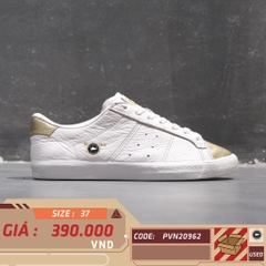 ONITSUKA TIGER LAWNSHIP SNEAKERS 'WHITE GOLD' D518K-0194 SIZE 37 GIÀY 2HAND CHÍNH HÃNG PVN20962