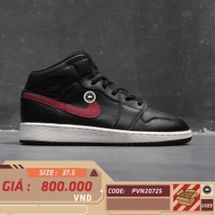 NIKE AIR JORDAN 1 MID 'BLACK GYM RED' 554725-009 SIZE 37.5 GIÀY 2HAND CHÍNH HÃNG PVN20725