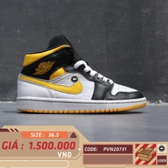 NIKE AIR JORDAN 1 MID SE 'LASER ORANGE BLACK' CV5276-107 SIZE 36.5 GIÀY 2HAND CHÍNH HÃNG PVN20731