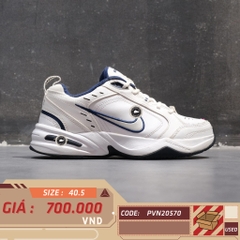 NIKE AIR MONARCH IV 'WHITE NAVY' 415445 102 SIZE 40.5 GIÀY 2HAND CHÍNH HÃNG PVN20570