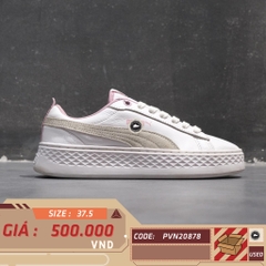 PUMA Wmns Smash Platform Low 'White Pale Pink' 366487-08 SIZE 37.5 GIÀY 2HAND CHÍNH HÃNG PVN20878
