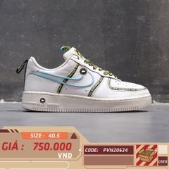 Nike Air Force 1 '07 Worldwide White Blue Fury Volt CK7213 100 SIZE 40.5 GIÀY 2HAND CHÍNH HÃNG PVN20624