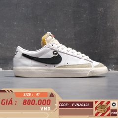 NIKE BLAZER LOW '77 VINTAGE 'WHITE BLACK' DA6364 101 SIZE 41 GIÀY 2HAND CHÍNH HÃNG PVN20428