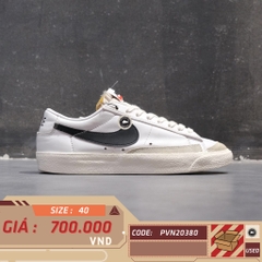 NIKE BLAZER LOW '77 VINTAGE WHITE BLACK DA6364 101 SIZE 40 GIÀY 2HAND CHÍNH HÃNG PVN20380