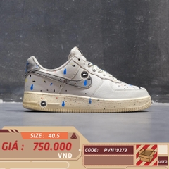 NIKE AIR FORCE 1 LOW '07 PAINT SPLATTER CZ0339 001 SIZE 40.5 GIÀY 2HAND CHÍNH HÃNG PVN19273