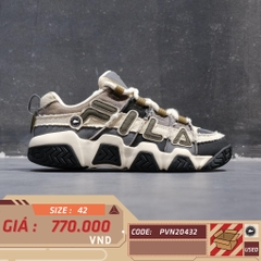 FILA FUSION Barricade Sneakers Grey Tan T12M433207FSA SIZE 42 GIÀY 2HAND CHÍNH HÃNG PVN20432