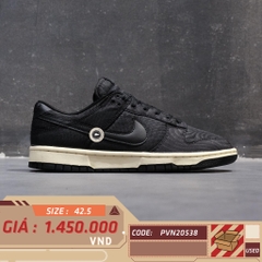 NIKE DUNK LOW BLACK CANVAS DV7211 001 SIZE 42.5 GIÀY 2HAND CHÍNH HÃNG PVN20538
