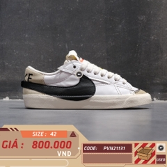 NIKE BLAZER LOW '77 JUMBO "WHITE BLACK SAIL" DN2158 101 SIZE 42 GIÀY 2HAND CHÍNH HÃNG PVN21131