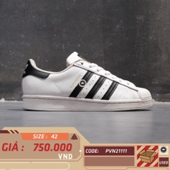 ADIDAS SUPERSTAR 'FOOTWEAR WHITE BLACK' EG4958 SIZE 42 GIÀY 2HAND CHÍNH HÃNG PVN21111