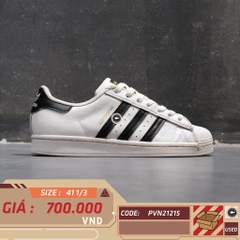 ADIDAS SUPERSTAR CLOUD WHITE CORE BLACK EG4958 SIZE 41 1/3 GIÀY 2HAND CHÍNH HÃNG PVN21215