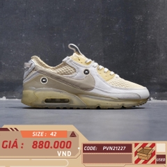 NIKE AIR MAX TERRASCAPE 90 WHITE LIGHT IRON ORE DM0033 100 SIZE 42 GIÀY 2HAND CHÍNH HÃNG PVN21227