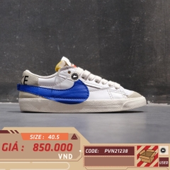 NIKE BLAZER LOW '77 JUMBO 'WHITE OLD ROYAL' DQ8768 100 SIZE 40.5 GIÀY 2HAND CHÍNH HÃNG PVN21238