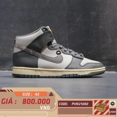 NIKE DUNK HIGH VINTAGE LIGHT BONE GREY DM0582 001 SIZE 43 GIÀY 2HAND CHÍNH HÃNG PVN21080