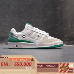 Adidas Originals Forum Low CL Cloud White Court Green FZ6262 SIZE 39 1/3 GIÀY 2HAND CHÍNH HÃNG PVN21236