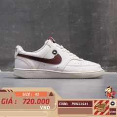 Nike Court Vision Low Next Nature 'White Burgundy Crush' DH2987 113 SIZE 42 GIÀY 2HAND CHÍNH HÃNG PVN22689