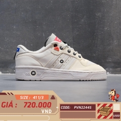 🔥 ADIDAS RIVALRY LOW – FOOTWEAR WHITE / OFF WHITE / TRUE ORANGE – SIZE 41 1/3 – PVN22445 – CHÍNH HÃNG