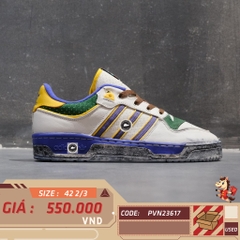 🔥 ADIDAS ORIGINALS RIVALRY LOW 86 ‘CRYSTAL WHITE / ENERGY INK / BOLD GOLD’ – SIZE 42 2/3 – PVN23617 – CHÍNH HÃNG