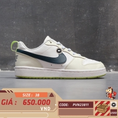 🔥 NIKE COURT BOROUGH LOW RECRAFT COCONUT MILK JUNGLE GREEN – FV8121-131 – SIZE 38 – PVN23989 – CHÍNH HÃNG