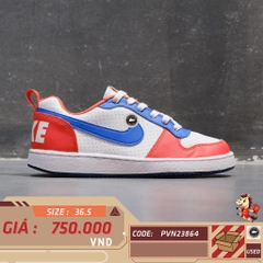 🔥 NIKE COURT BOROUGH LOW “WHITE/BLUE/ORANGE” – SIZE 36.5 – PVN23864 – CHÍNH HÃNG