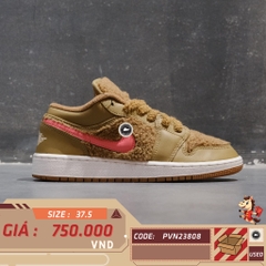 🔥 NIKE AIR JORDAN 1 LOW UTILITY “TEDDY BEAR” – SIZE 37.5 – PVN23808 – CHÍNH HÃNG