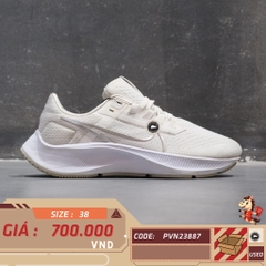 🔥 Nike Air Zoom Pegasus 38 ‘White Metallic Silver’ – SIZE 38 – PVN23887 – CHÍNH HÃNG