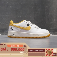🔥 NIKE AIR FORCE 1 LOW “DUAL SWOOSH” WHITE WHEAT – SIZE 40 – PVN24951 – CHÍNH HÃNG