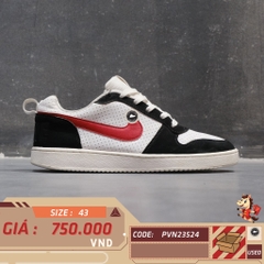 Nike Court Borough Low 'White Black Red' - 838937 102 - Size 43 - GIÀY 2HAND CHÍNH HÃNG PVN23524