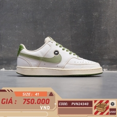 Nike Court Vision Low White Oil Green - FJ5480 100 - Size 41 - GIÀY 2HAND CHÍNH HÃNG PVN24340