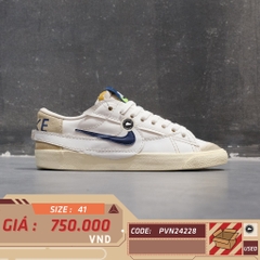Nike Blazer Low '77 Jumbo SE White Navy - FD0378 121 - Size 41 - GIÀY 2HAND CHÍNH HÃNG PVN24228