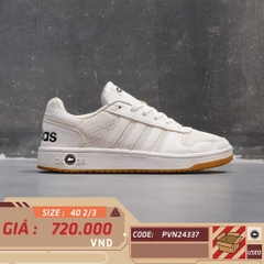 Adidas Hoops 2.0 White Brown - FY8630 - Size 40 2/3 - GIÀY 2HAND CHÍNH HÃNG PVN24337