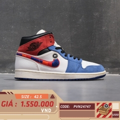 Air Jordan 1 Mid Multi-Color Swoosh - 852542 146 - Size 42.5 - GIÀY 2HAND CHÍNH HÃNG PVN24747