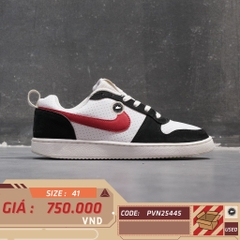 Nike Court Borough Low 2 White Black University Red - BQ5440-104 - Size 41 - GIÀY 2HAND CHÍNH HÃNG PVN25445