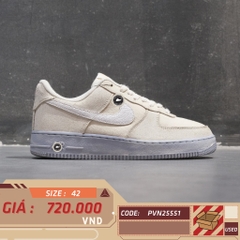 Nike Air Force 1 '07 LV8 EMB Summit White Blue Whisper - DV0787-100 - Size 42 - GIÀY 2HAND CHÍNH HÃNG PVN25551