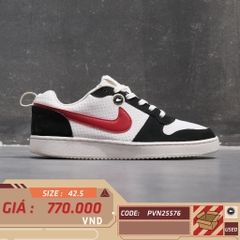 Nike Court Borough Low White Gym Red Black - 838937-102 - Size 42.5 - GIÀY 2HAND CHÍNH HÃNG PVN25576