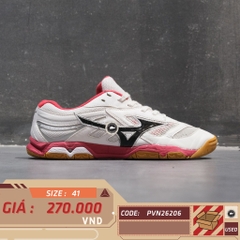 Mizuno Wave Medal 6 White Black Red - 81GA191509 - Size 41 - GIÀY 2HAND CHÍNH HÃNG PVN26206