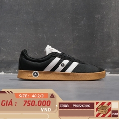 Adidas VL Court 2.0 Black White Gum - FW2758 - Size 40 2/3 - GIÀY 2HAND CHÍNH HÃNG PVN26306