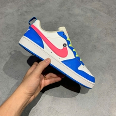 Nike Court Borough Low 2 GS White Pink Blue - BQ5448-111 - Size 40 - GIÀY 2HAND CHÍNH HÃNG PVN25413
