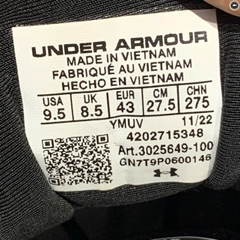 UNDER ARMOUR HOVR SONIC 5 CN 'WHITE' 3025649-100 SIZE 43 - GIÀY 2HAND CHÍNH HÃNG