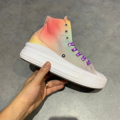 CONVERSE CHUCK TAYLOR ALL STAR MOVE PLATFORM HIGH 'RAINBOW OMBRE' A03626C SIZE 37.5 - GIÀY 2HAND CHÍNH HÃNG