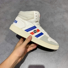 ADIDAS HOOPS 2.0 MID 'WHITE BLUE RED' EE7382 SIZE 42 2/3 GIÀY 2HAND CHÍNH HÃNG