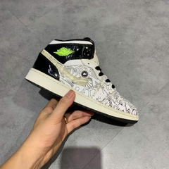 JORDAN 1 MID SE WHITE BLACK GRAFFITI DC4099-100 SIZE 37.5 GIÀY 2HAND CHÍNH HÃNG