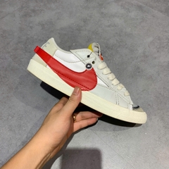 NIKE BLAZER LOW 77 JUMBO GREY RED SIZE 42 GIÀY 2HAND CHÍNH HÃNG