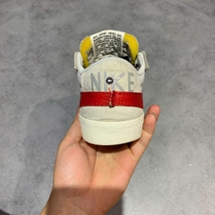 NIKE BLAZER LOW 77 JUMBO GREY RED SIZE 42 GIÀY 2HAND CHÍNH HÃNG