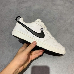 NIKE COURT BOROUGH LOW 2 (GS) WHITE/BLACK BQ5448-104 SIZE 40 GIÀY 2HAND CHÍNH HÃNG