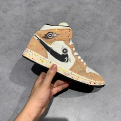 NIKE AIR JORDAN 1 MID BRUSHSTROKE DA8005-100 SIZE 40 GIÀY 2HAND CHÍNH HÃNG PVN19757