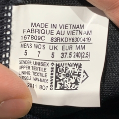 CHUCK TAYLOR ALL STAR CX - BLACK 167809C - SIZE 37.5 GIÀY 2HAND CHÍNH HÃNG - PVN20166