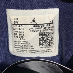 NIKE AIR JORDAN 1 MID GS OBSIDIAN WHITE METALLIC GOLD 554725-174 SIZE 37.5 GIÀY 2HAND CHÍNH HÃNG PVN20742