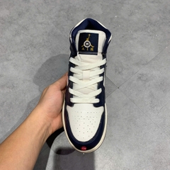NIKE AIR JORDAN 1 MID GS OBSIDIAN WHITE METALLIC GOLD 554725-174 SIZE 37.5 GIÀY 2HAND CHÍNH HÃNG PVN20742