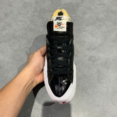 NIKE BLAZER LOW SACAI BLACK PATENT LEATHER DM6443-001 SIZE 38 GIÀY 2HAND CHÍNH HÃNG PVN20947